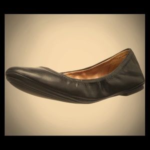 Black leather Lucky ballet flats